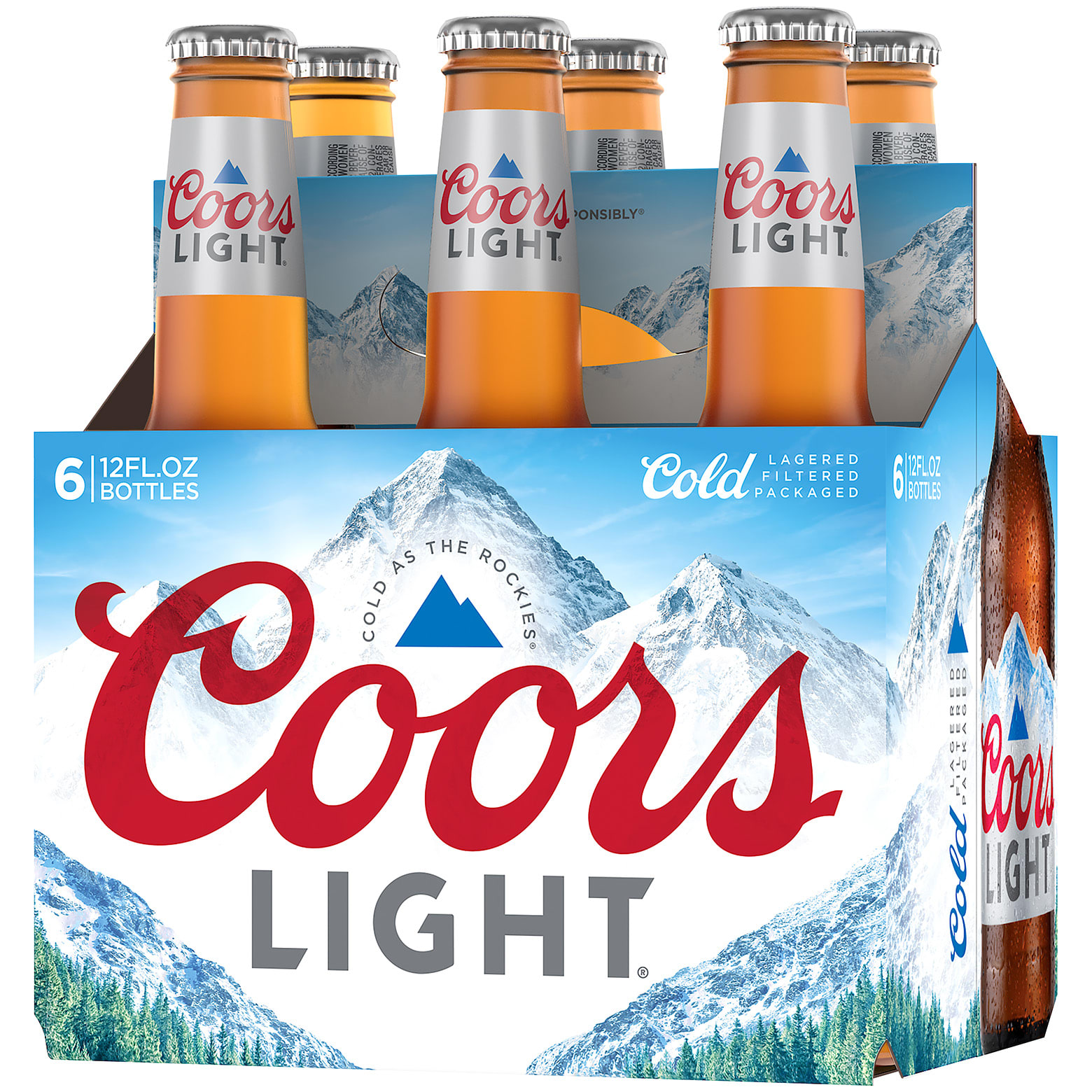 COORS LIGHT BEER 12OZ BOTT -6pk