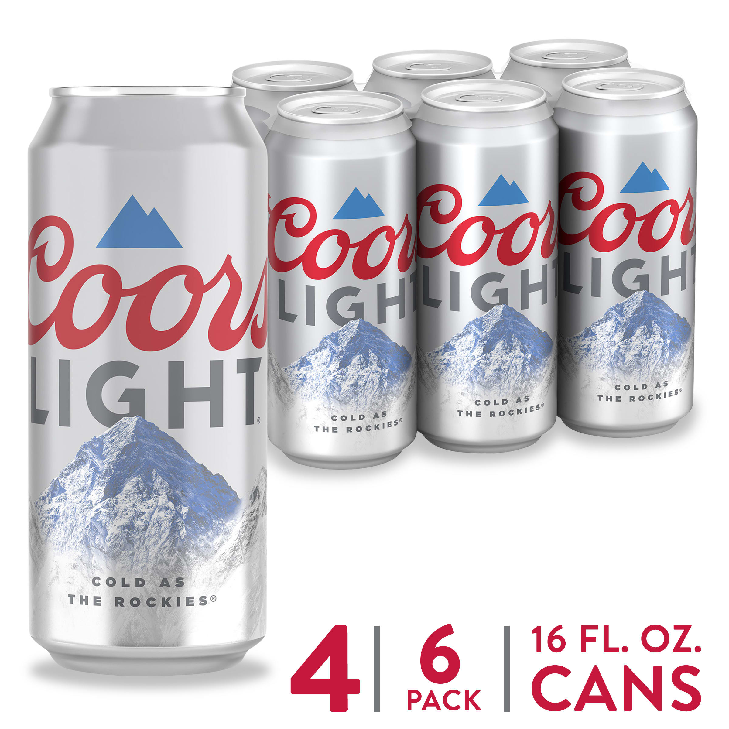 COORS LIGHT BEER 16OZ CAN  -6pk