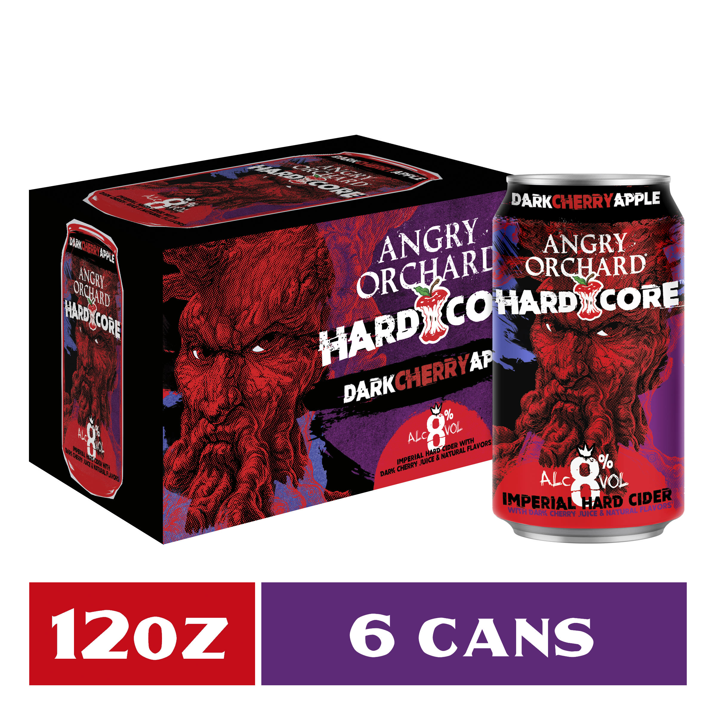 ANGRY ORCHARD HARDCORE DARK CHERRY APPLE HARD CIDER - 6PK CAN
